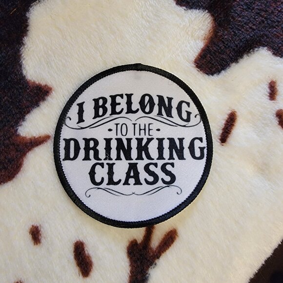 Drinking Class Western Sublimation DYI Fabric Hat Patch Glue Iron On Sew Patch - Picture 3 of 4